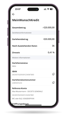 App Screenshot MeinWunschKredit